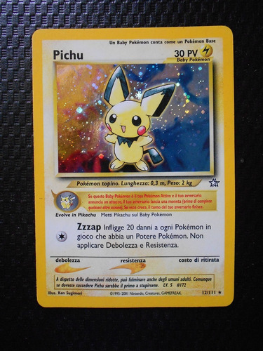 Carta Pokemon Estrella Pichu Foil Italiana De Coleccion