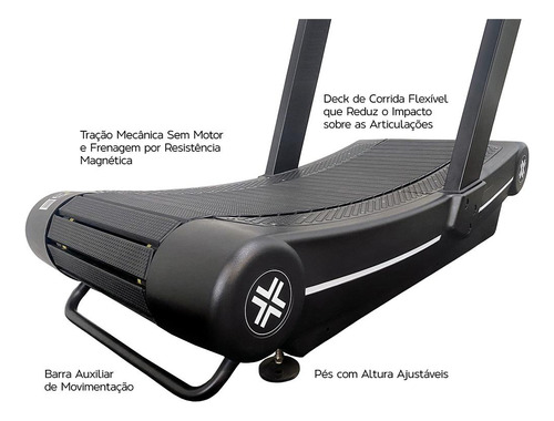 Esteira Curva Air Runner com Tração Academia Corrida EchoCross Preto