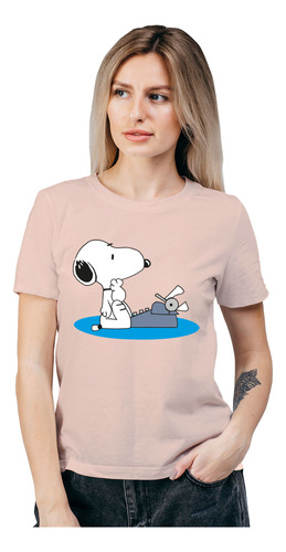 Polera Mujer Snoopy Escritor Comunicador Algodon Wiwi