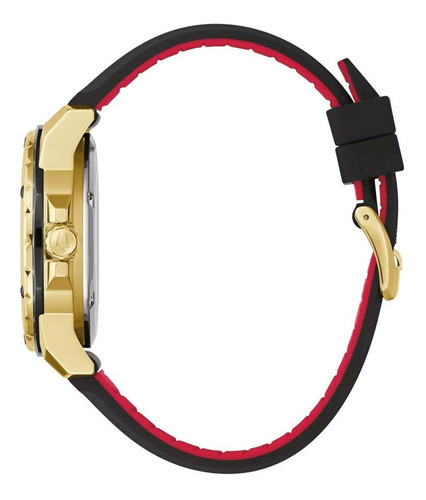 Reloj Bulova Marine Star Automatic Open Heart 98a272 Color De La Malla Negro Color Del Bisel Negro Color Del Fondo Negro
