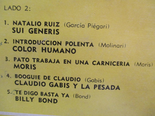 Imagen 4 de 5 de Pescado Rabioso, Manal, Moris, Sui Generis Billy Bond - Rock