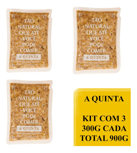 Kit 3 Ração Natural A Quinta Light Para Cães 300g- Cada