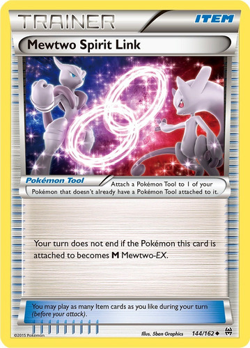 Pokemon Xy Breakthrough Mewtwo Spirit Link 144/162 Reverse (Usado)