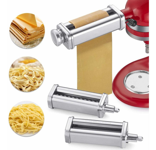 3pcs Pasta Roller & Cutter Set Attachment For Kitchenaid Sta