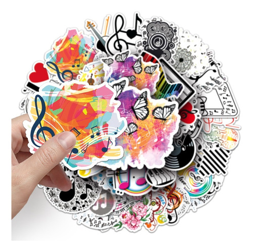 100 Pegatinas De Grafiti Con Notas Musicales