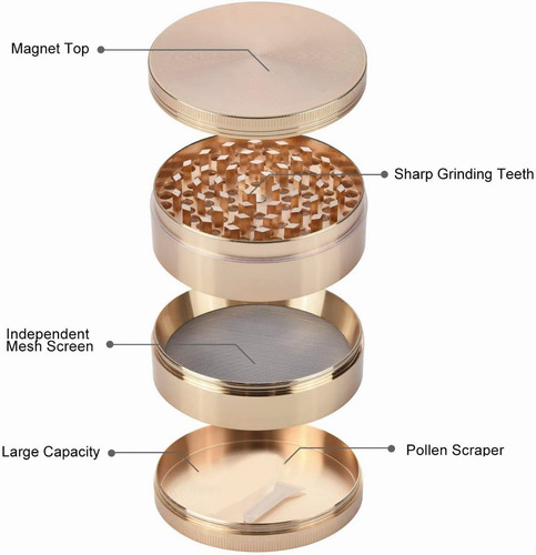 Imagen 4 de 7 de 75mm Grinder La Hierba Grande Molinillo Para Hierba Especias