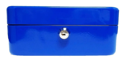 Cofre Porta Valores Para Dinero Grande Metal Azul A325 Azul