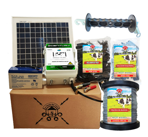 Cerco Electrico Ganadero Kit Solar 30 Km + 500m De Alambre
