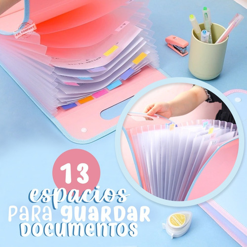 Imagen 4 de 7 de Portafolio Archivero Organizador Carta Oficio Portatil Jx-59
