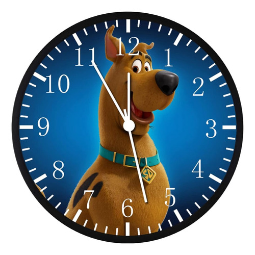 Gran Marco Negro Scooby Scoob Reloj De Pared 12 Pulgadas Sin