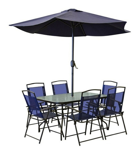 Set Para Patios 8 Piezas Mesa Rectangular Basic Living 