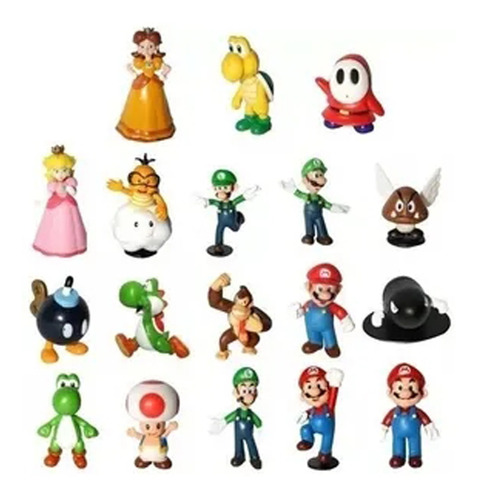 18 Figuras Super Mario 8 Cm Colección Completa,