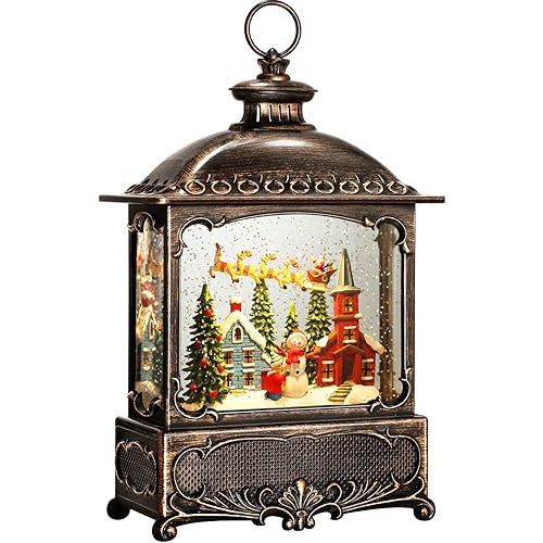 Farol De Globo De Nieve De Navidad Música Y Temporizad...