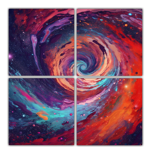 60x60cm Cuadro Estético Y Conceptual, Galaxia Con Remolino 