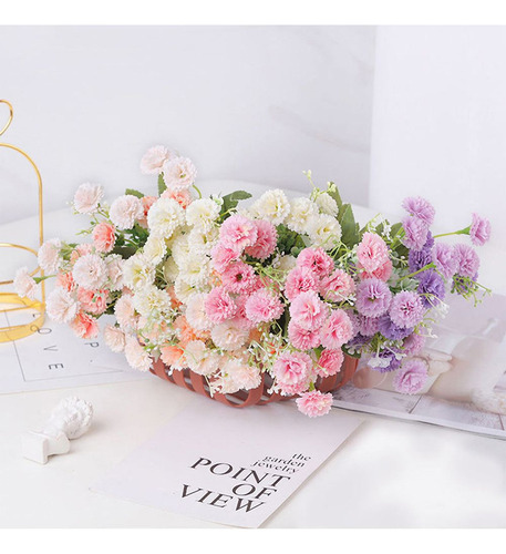 Arreglo Floral De Color Lila Realista, 20 Cabezas Artificial