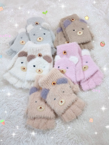 Guantes Mitones Osito Kawaii Invierno Importados Corea