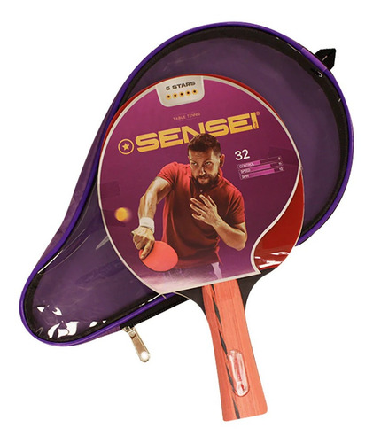 Imagen 8 de 9 de Paleta de ping pong Sensei 5 Star negra y roja