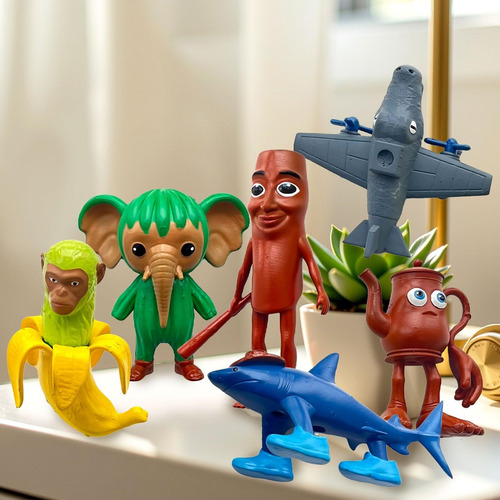 6 * Tralalero Tralala Figuras De Acción,tung Sahur Brainrot