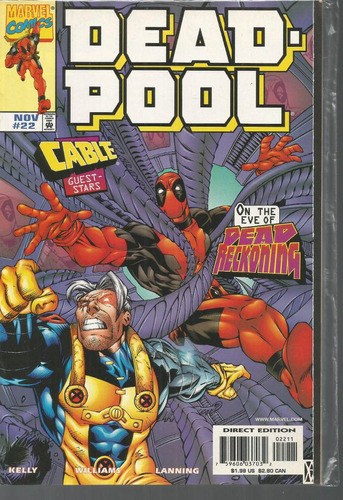 Deadpool N°22 - Em Inglês - Editora Marvel - Formato 17 X 25,5 - Capa Mole - Bonellihq Cx446 H23