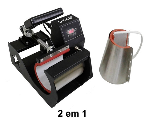 Imagem 1 de 6 de 2 Em 1 Prensa Termica Digital Caneca Copo Long Drink 110v