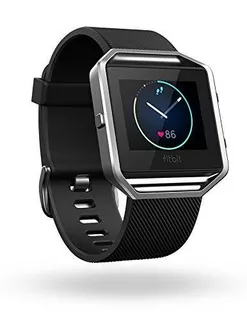 Plata Fitbit Blaze Elegante Reloj De La Aptitud Negro Grande