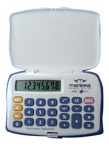 Pack 5 Unid Calculadora Montreal Cme006-5 Con Tapa 8 Dígitos Color Gris