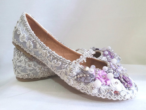 Bellos Zapatos Flats Quinceañera Dama Niña De Las Flores