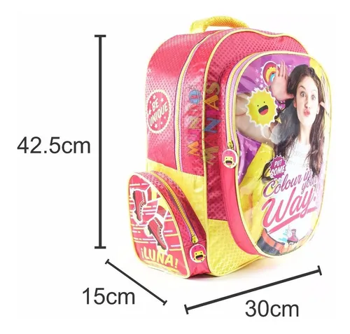Mochila Espalda Grande 17 PuLG. Disney Soy Luna Mundo Manias