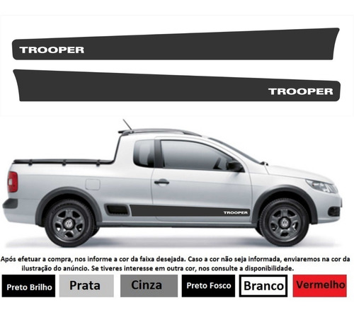 Adesivos Faixa Lateral Volkswagen Saveiro Trooper Ca-05113