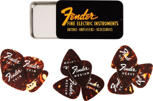 Estuche Para Púas Eléctricas, Finas, Fender Juego De 12