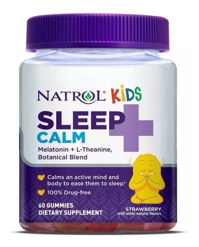 Melatonina Natrol Kids Niños | Sleep Calm | 60 Gomitas Sabor Fresa