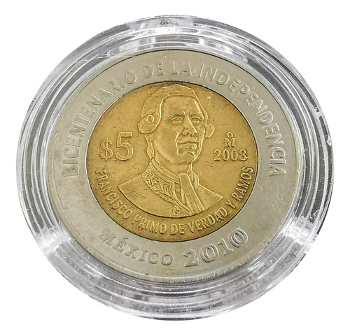 5 Pesos Mex 2010 Francisco Primo De Verdad Y Ramos Sin Punto