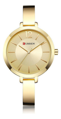 Relojes de cuarzo analógicos Curren Gold Bezel Color para mujer