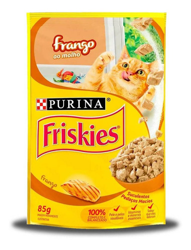 Alimento Friskies s para gato adulto sabor peru ao molho em saco de 85g