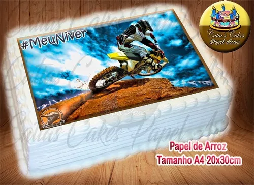 Moto Motocross Papel De Arroz P/ Bolo A4 20x30cm Mod.02