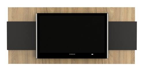 Mueble Panel Para Tv Smart Flotante Led C/ Soporte Tv H/ 65 Color Olmo Negro