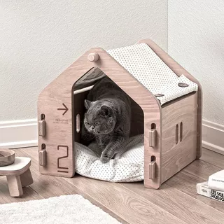 Casa Para Perro Y Gatos / Armable Moderno Elegante / Mediano