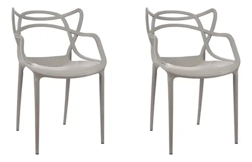 Silla de Comedor Allegra Color Gris X2 Unidades Garden Life
