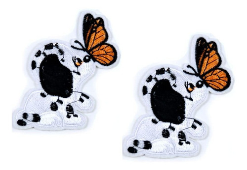 Para Un Bonito Parche Bordado Perro Mariposa Emblema Coser 2