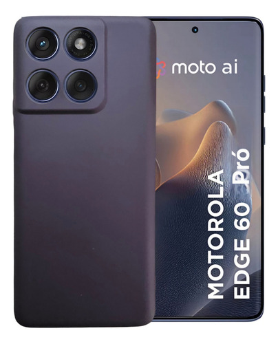 Funda Forrada De Silicona De Primera Calidad Para Moto Edge 60 Pro.