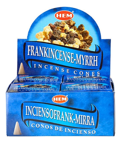 Incienso Cono Hem Mayoreo 12 Cajas Con 10 Conos Cada Una Fragancia Frankincense-Mirra