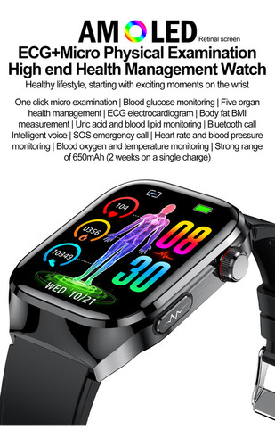 Smartwatch De Monitoramento De Saúde Tk16 Bluetooth Call Ecg