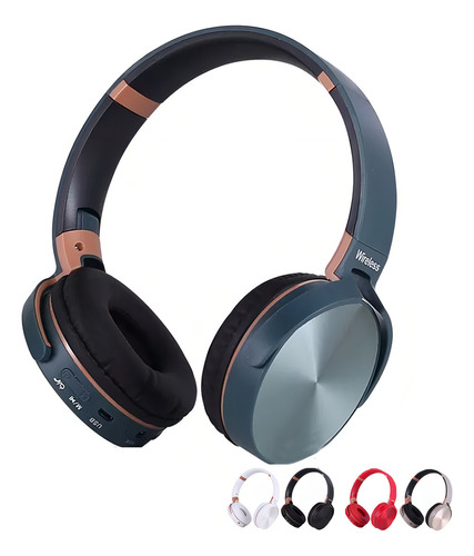 Fones de ouvido Bluetooth sem fio Jb950 com microfone HiFi, conexão 5.0, microfone embutido para chamadas, conexão de cabo de 3,5 mm, alcance de 10 metros (azul)
