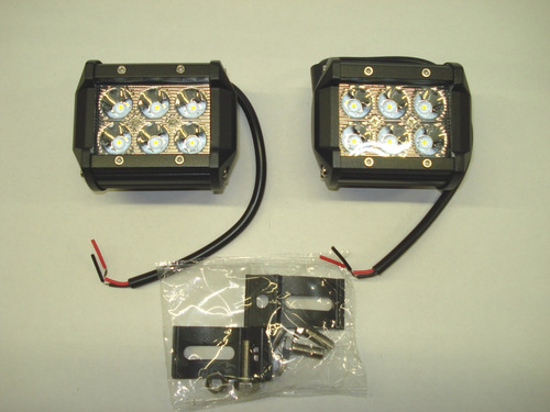 Par Faros Camineros Led Rectangular 100mm 6 Led 18w 12/24v