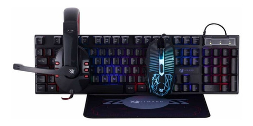 Combo Gamer Teclado Retroiluminado + Mouse + Auricular + Pad