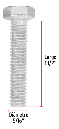Tornillo Tipo Maquina 5/16 X 1.5´ Hexagonal Metal 50pz 44568