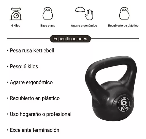 Pesa rusa kettlebell de 6 kilos