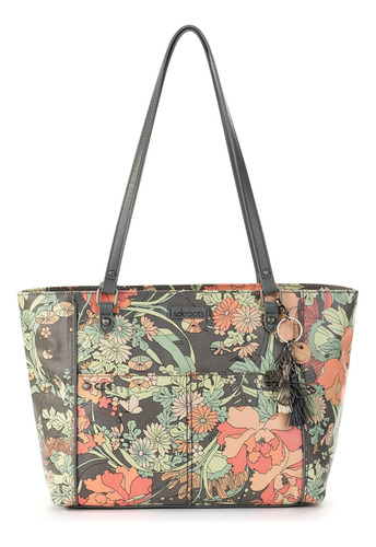 Bolso Metro Sakroots, Carbón Flower Power