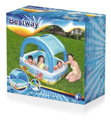 Imagen 8 de 9 de Pileta Inflable Bestway 52192 Con Techo Extraible 265 Lt
