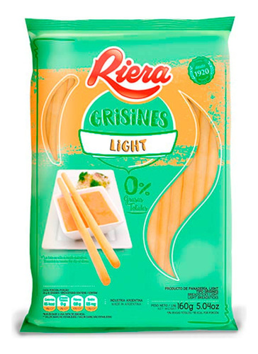 Grisines  Light 160 Gr Riera Galletitas Saladas Pro